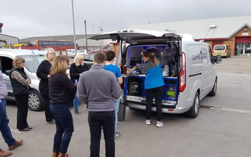 Coffee Blue Van Queue