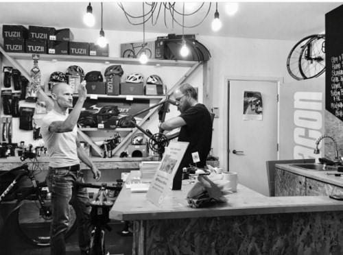 Cycle Shop Interior (B&W)