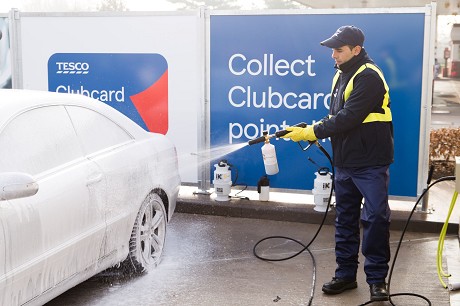 Waves cleaning car